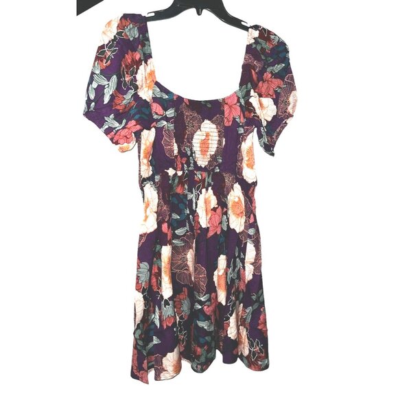 Band of the Free NWT Aimee Purple & Cream Floral Sweetheart Dress Sz Small Women - Picture 12 of 13